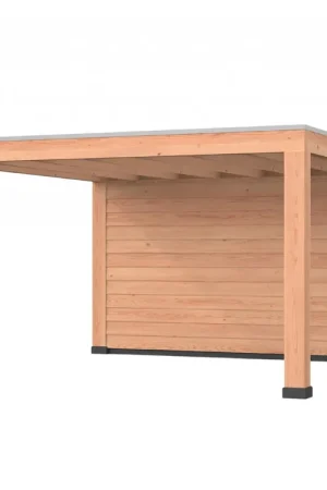 Veilige Betaling Douglas overkapping, 400 x 400, met achterwand, Westwood Robuust
